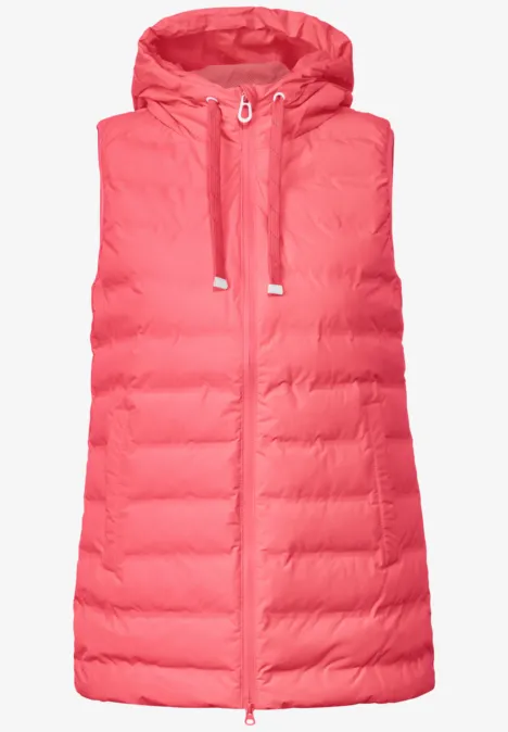 Longweste mit Kapuze vibrant coral