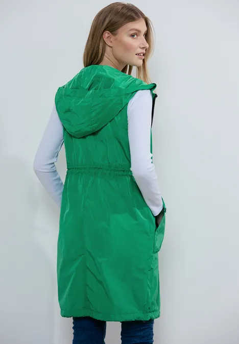 Longweste mit Mesh grass green