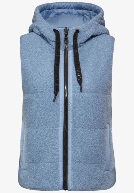 Wendbare Teddy Weste crystal blue