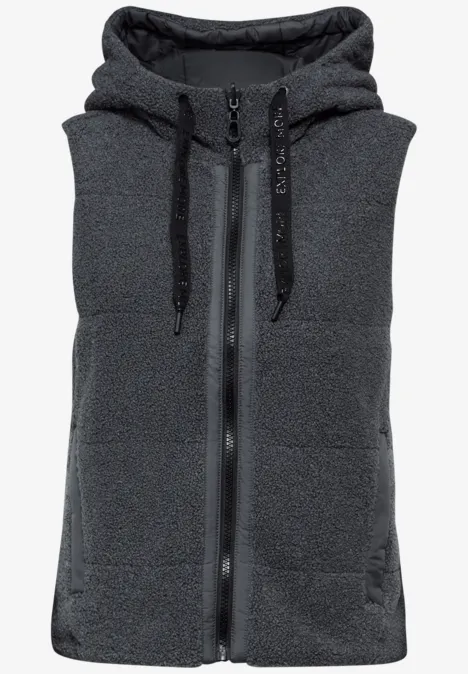 Wendbare Teddy Weste grey fusion