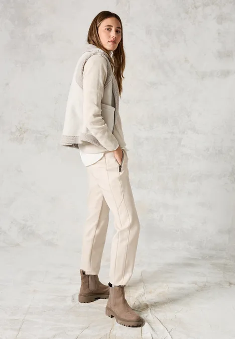 Weste im Velours-Look soft silver