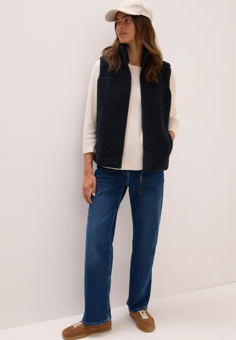 Kurze Teddy Weste dark navy blue
