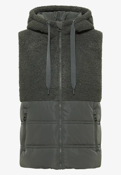 Weste mit Strukturmix pastel olive