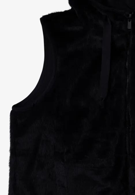 Wendbare Fake Fur Weste dark navy blue
