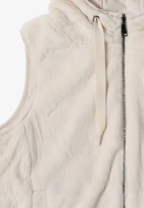 Wendbare Fake Fur Weste teddy vanilla white