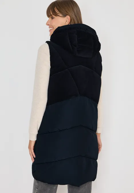Cordmix Puffer Weste dark navy blue