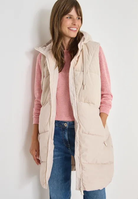 Cordmix Puffer Weste teddy vanilla white