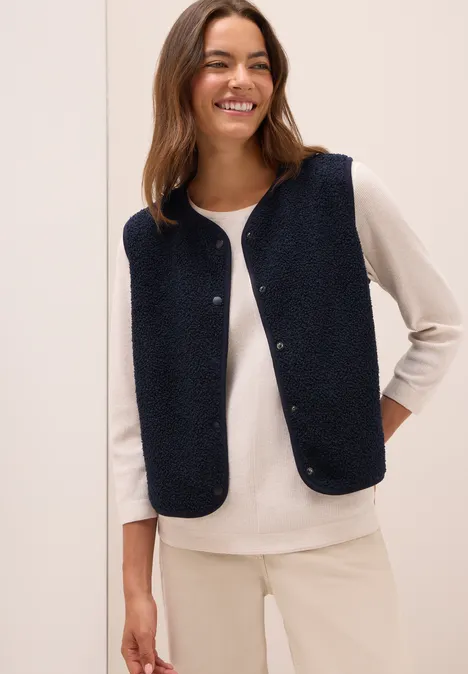 Weste in Wolloptik urban dark blue