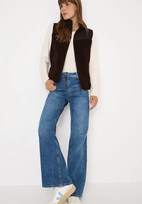 Teddy-Weste mit Steppdetails tartufo brown
