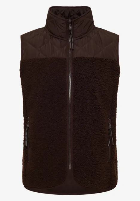 Teddy-Weste mit Steppdetails tartufo brown