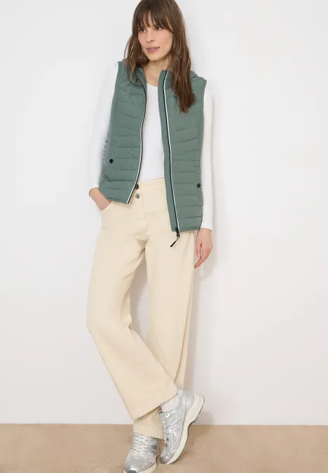 Hoodie vest kelp green