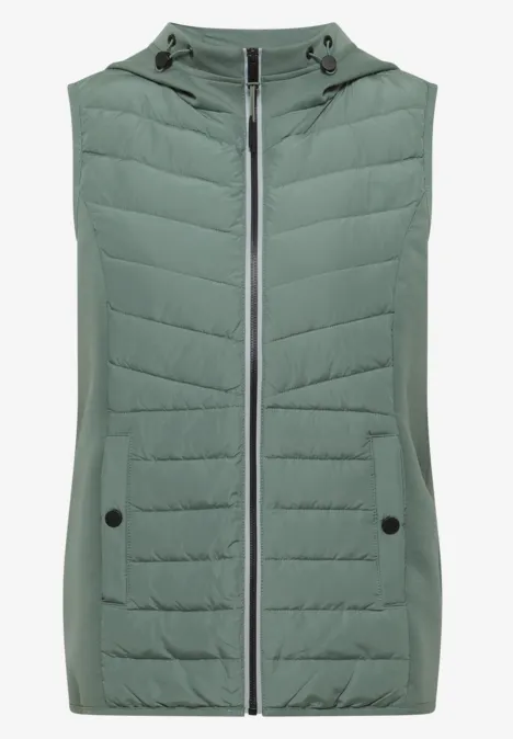 Hoodie vest kelp green