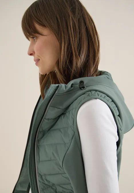 Hoodie vest kelp green