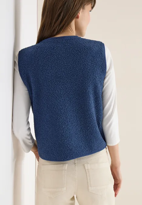 Vest met knoopsluiting sporty denim blue Vest met knoopsluiting sporty denim blue