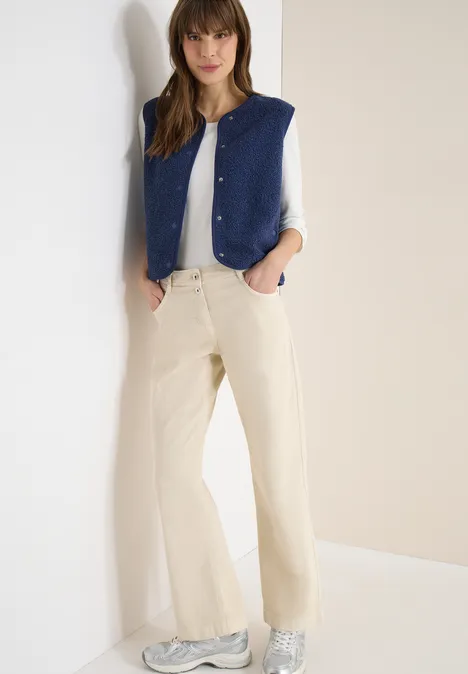 Vest met knoopsluiting sporty denim blue Vest met knoopsluiting sporty denim blue