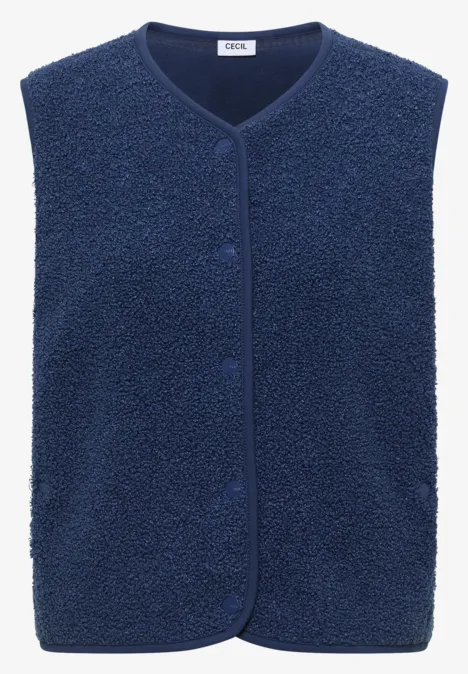 Vest met knoopsluiting sporty denim blue Vest met knoopsluiting sporty denim blue
