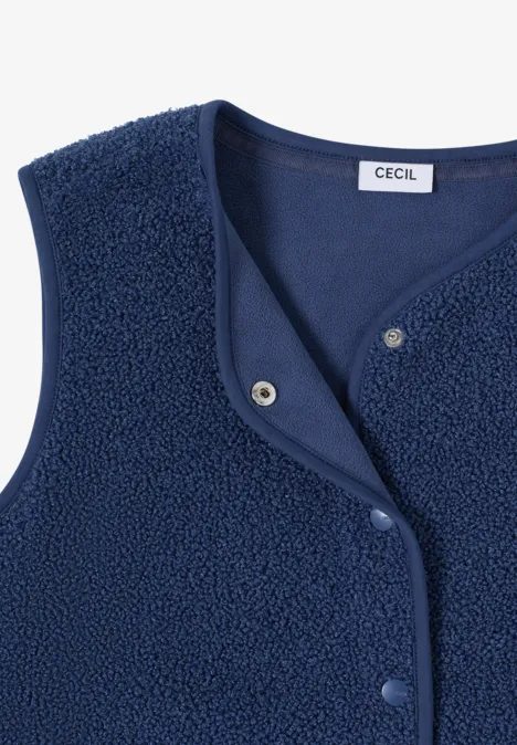 Vest met knoopsluiting sporty denim blue Vest met knoopsluiting sporty denim blue