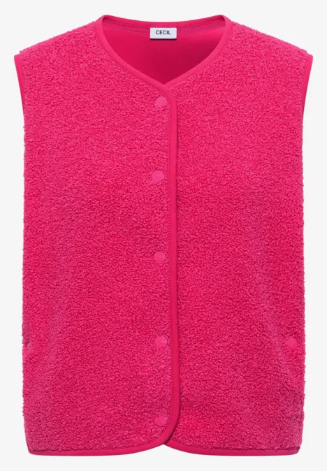 Vest met knoopsluiting beetroot pink