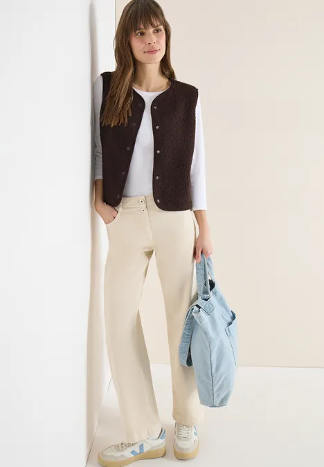 Vest met knoopsluiting macchiato brown