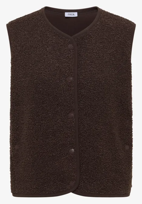 Vest met knoopsluiting macchiato brown