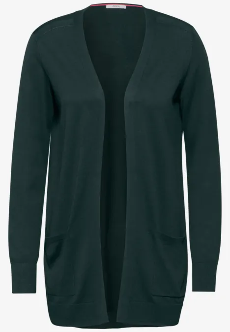 Offener Cardigan fir green