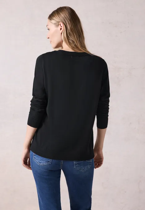 Cardigan mit Rundhals Black