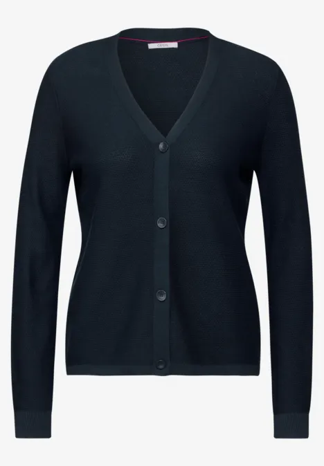 Struktur-Cardigan deep petrol