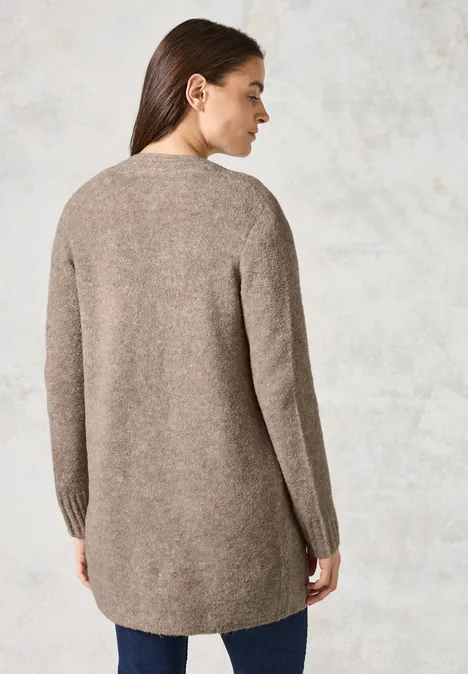 Langer Bouclé Cardigan milky caramel melange