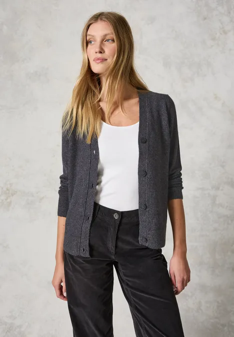 Cardigan mit Knopfleiste charcoal grey melange