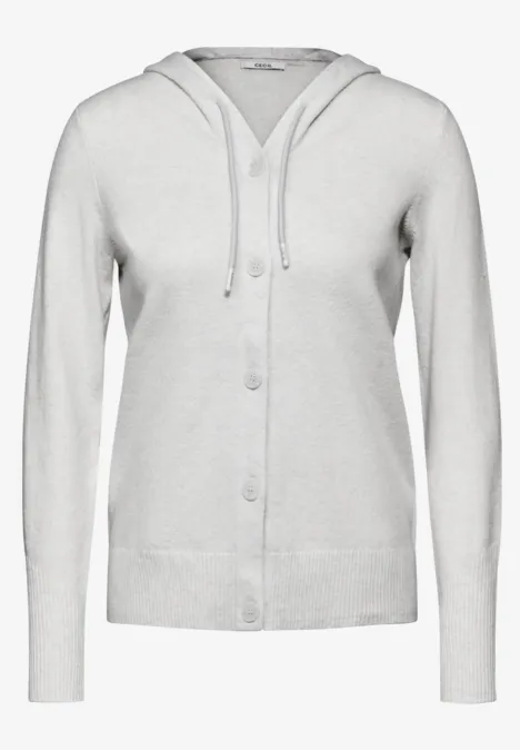 Strickjacke mit Kapuze soft silver melange