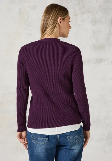 Cardigan avec structure côtelée beloved berry