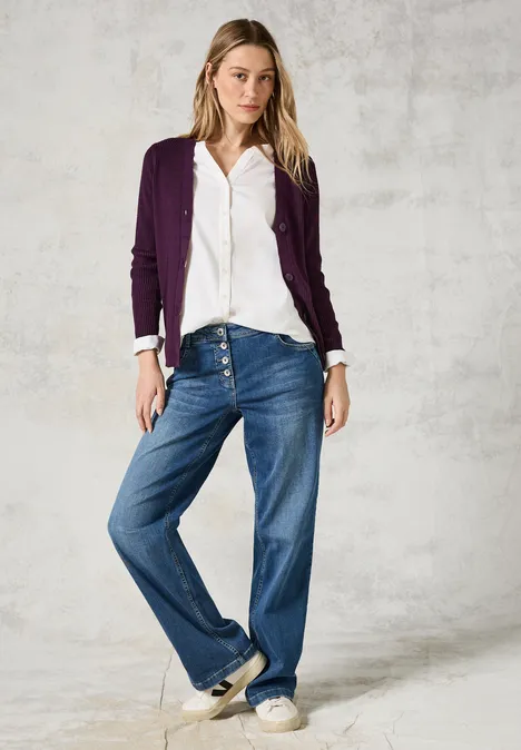 Cardigan avec structure côtelée beloved berry