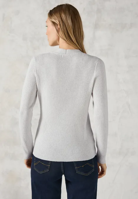 Cardigan mit Rippen-Struktur soft silver melange