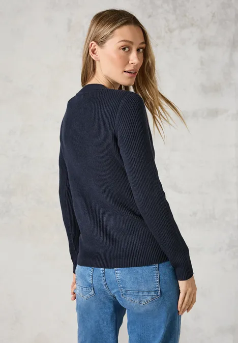 Cardigan mit Rippen-Struktur deep petrol melange