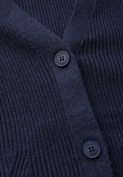 Cardigan mit Rippen-Struktur deep petrol melange