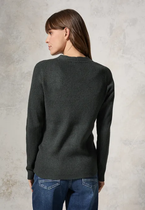 Cardigan mit Rippen-Struktur active khaki melange