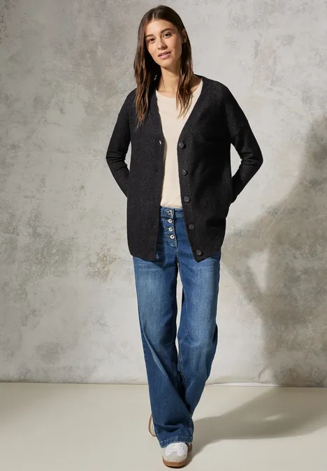 Kuscheliger Cardigan black melange