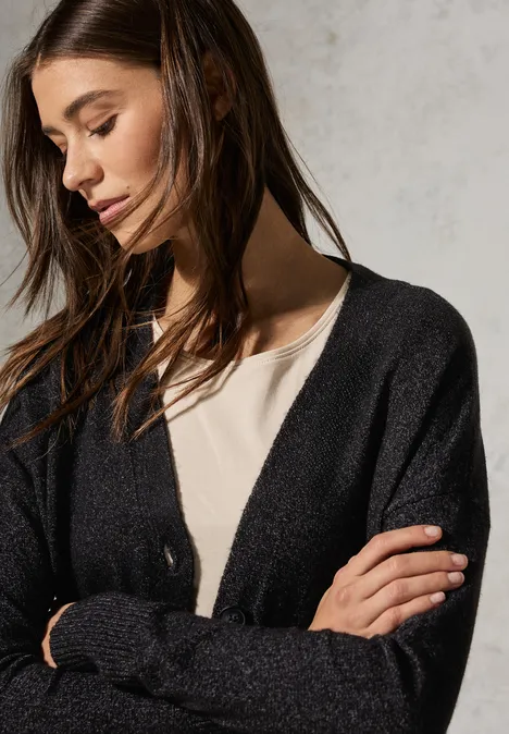 Kuscheliger Cardigan black melange