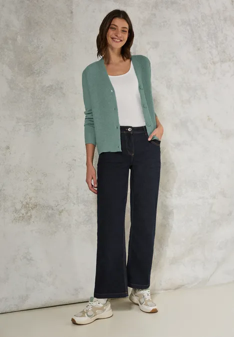 Strukturmix Cardigan iced salvia green melange