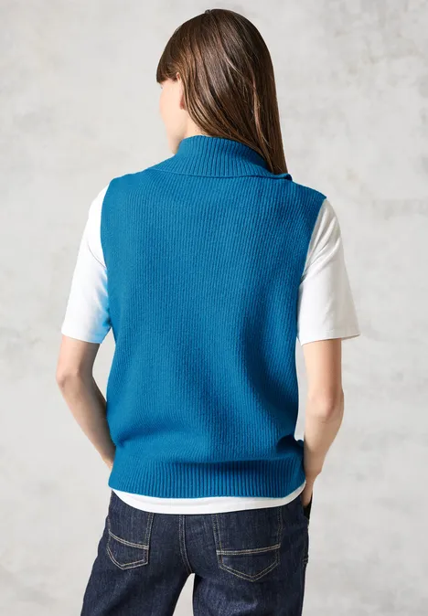 Ärmellose Strickjacke dynamic aqua melange