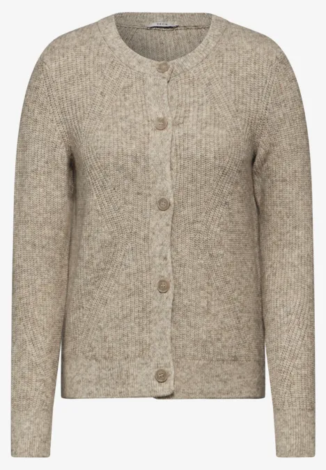 Grobstrick- Cardigan alabaster beige melange