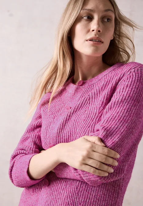 Grobstrick- Cardigan jewel pink