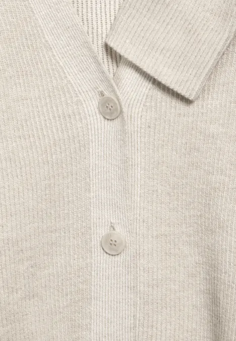Cardigan mit Strickmuster alabaster beige melange
