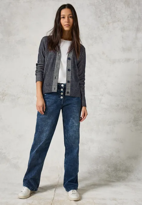 Cardigan mit Strickmuster deep petrol