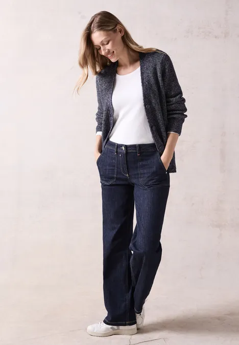 Cardigan im Melange-Look universal blue
