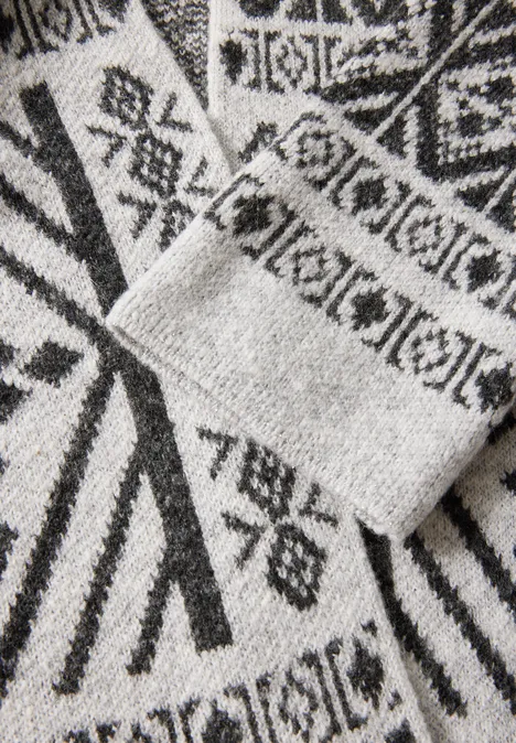 Gemusterter Cardigan soft silver melange