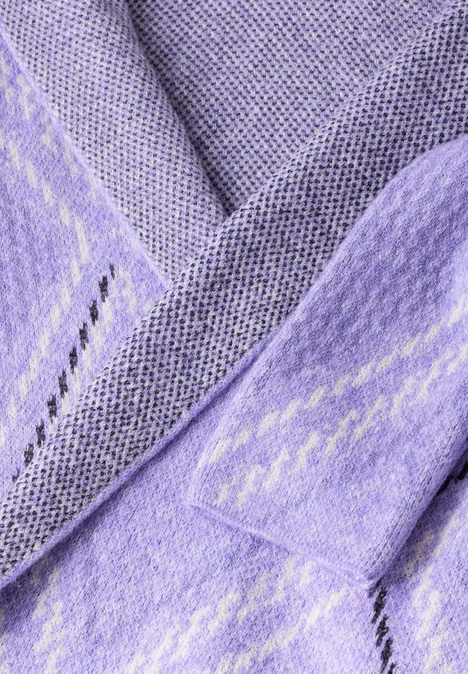 Offener Cardigan mit Kapuze lilac melange