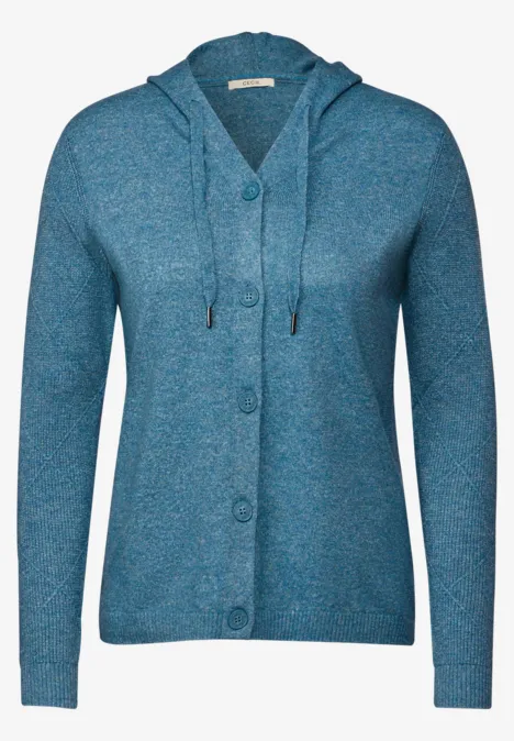 Cardigan mit Kapuze aqua melange