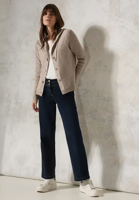 Cardigan mit Kapuze milky caramel melange