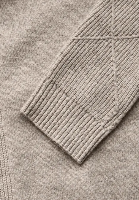 Cardigan mit Kapuze milky caramel melange